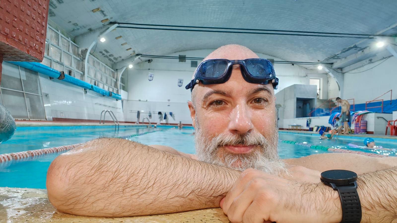 Felipe tries to go swimming every day